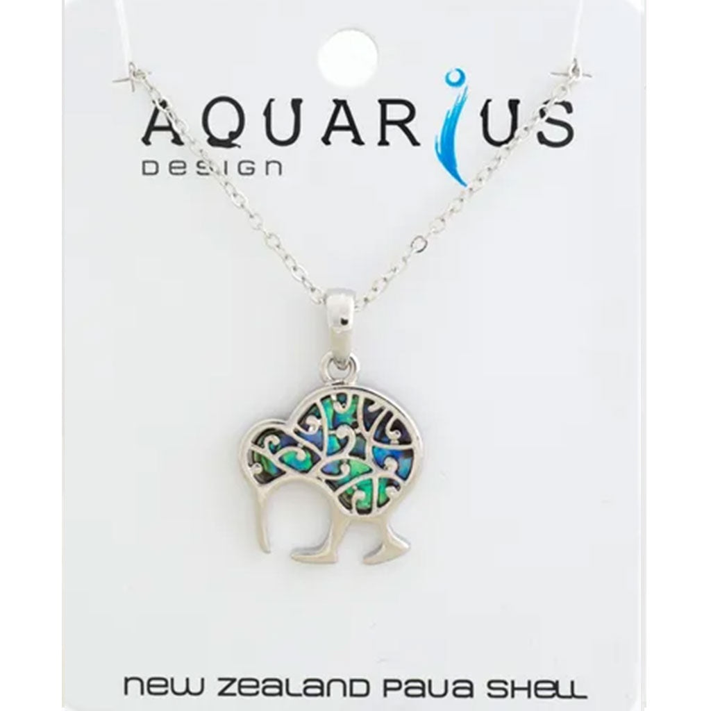 Aquarius Natural Paua Filgee Kiwi Pendant