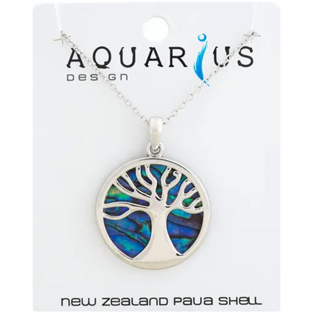 Aquarius Paua Kauri Tree Pendant