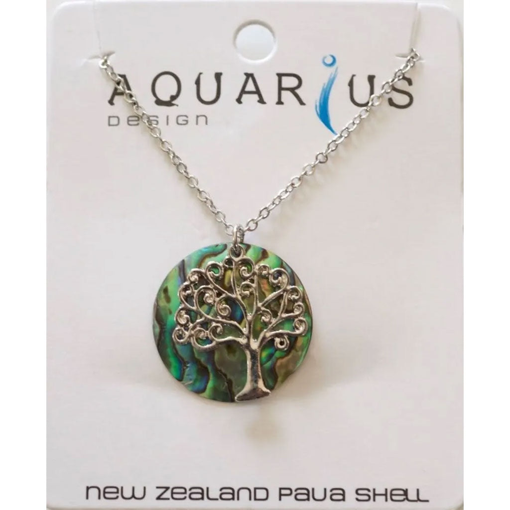 Aquarius Paua Tree of Life Pendant