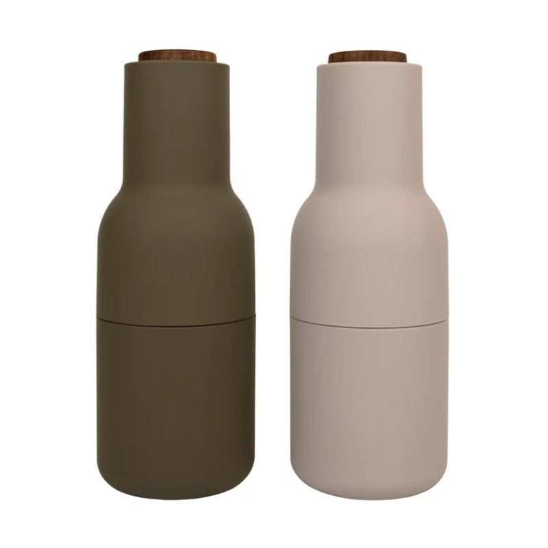 Audo CPH Bottle Grinder - Hunting Green / Beige w. Walnut Lid, 2 Pack