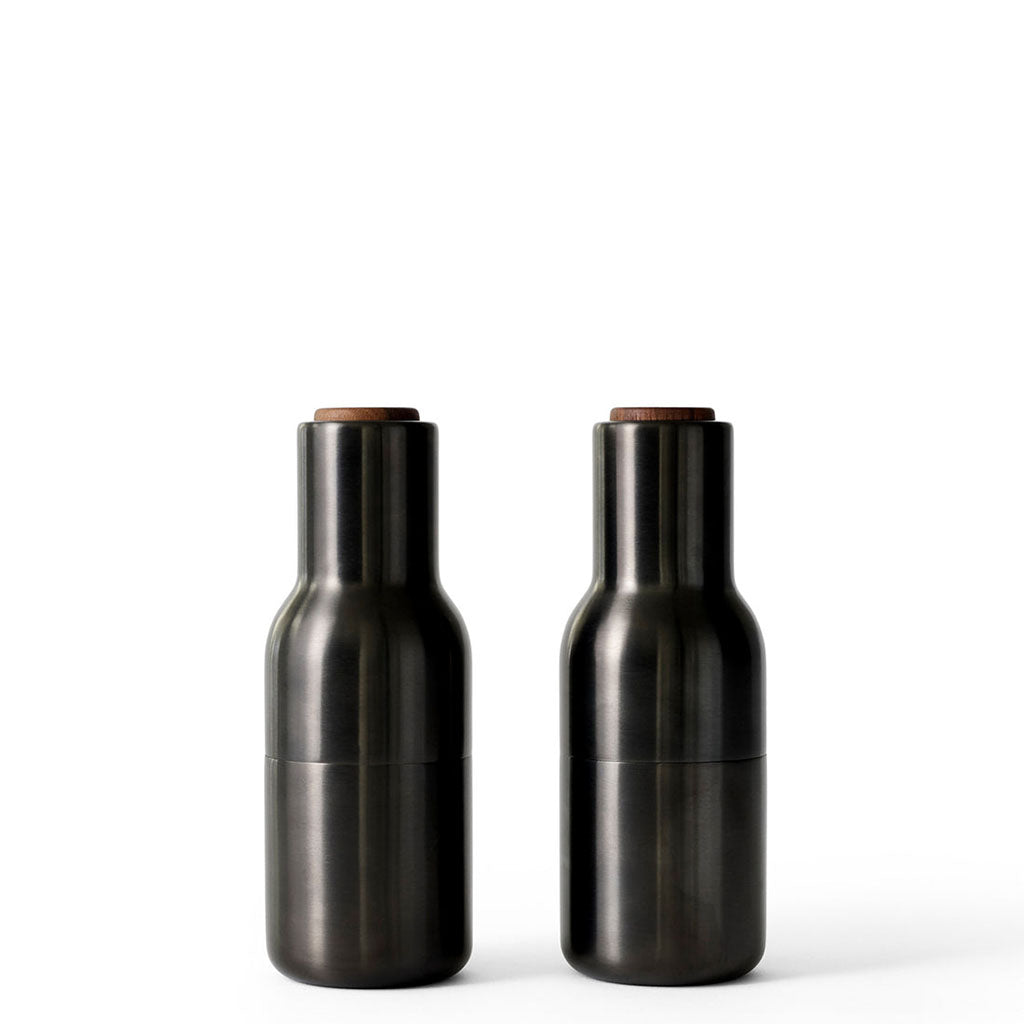 Audo CPH Bottle Grinder - Bronzed Brass w. Walnut Lid, 2 Pack
