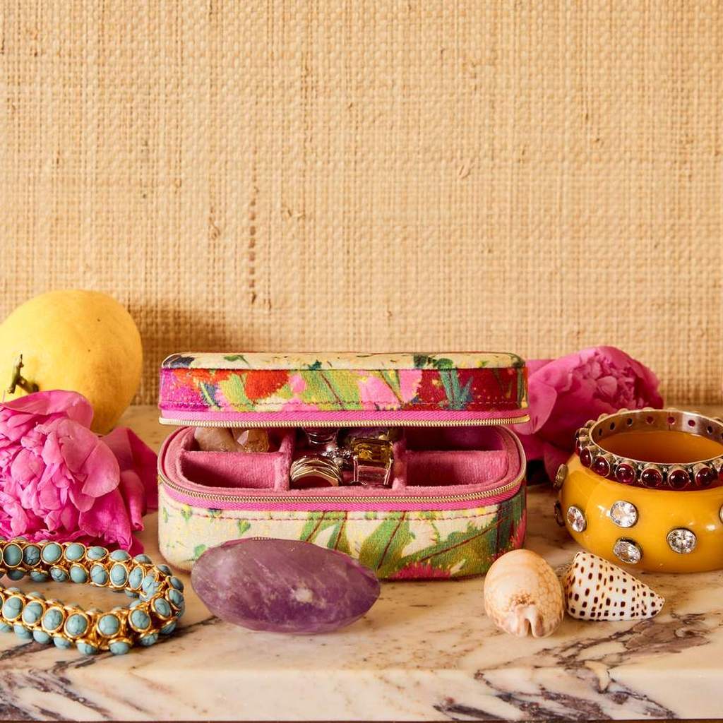 Australian Bush Blossom travel box half closed with jewellery