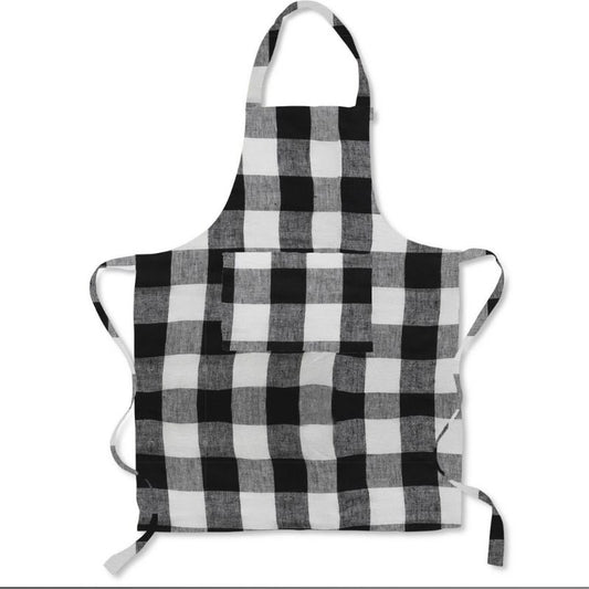 Kip & Co  | Black & White Gingham Linen Apron