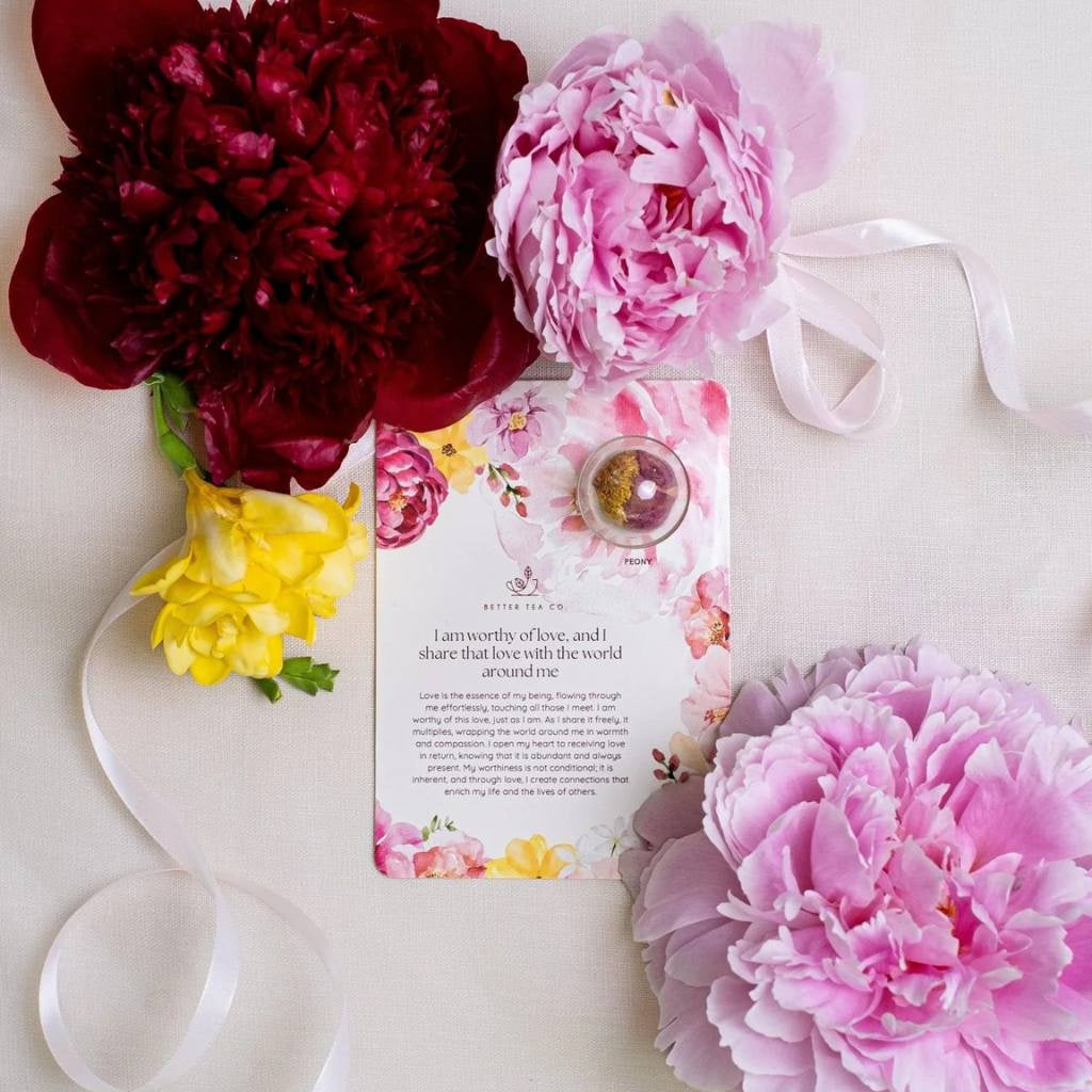 Blooming Tea Affirmation Greeting Card (Tea Ball)