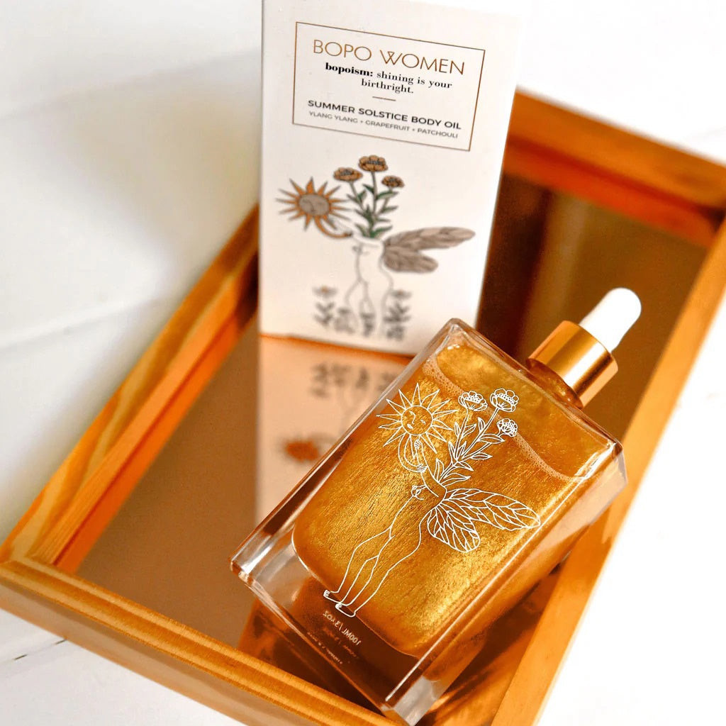 Bopo Women | Summer Solstice Body Oil 100ml - Gold Shimmer