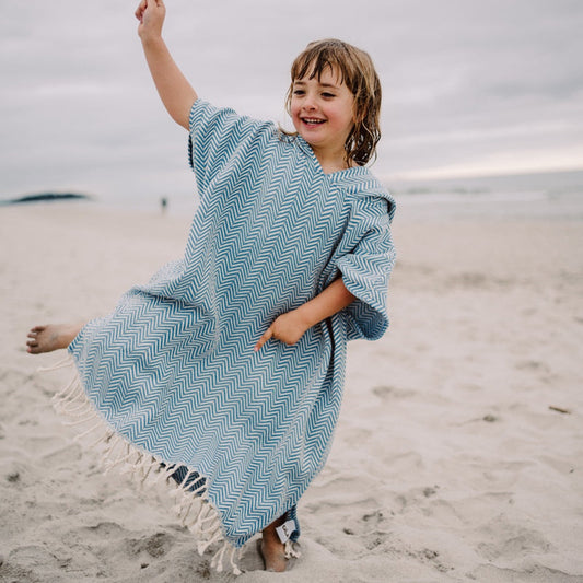 Cala Beach Essentials Kids Large Poncho Sky Blue