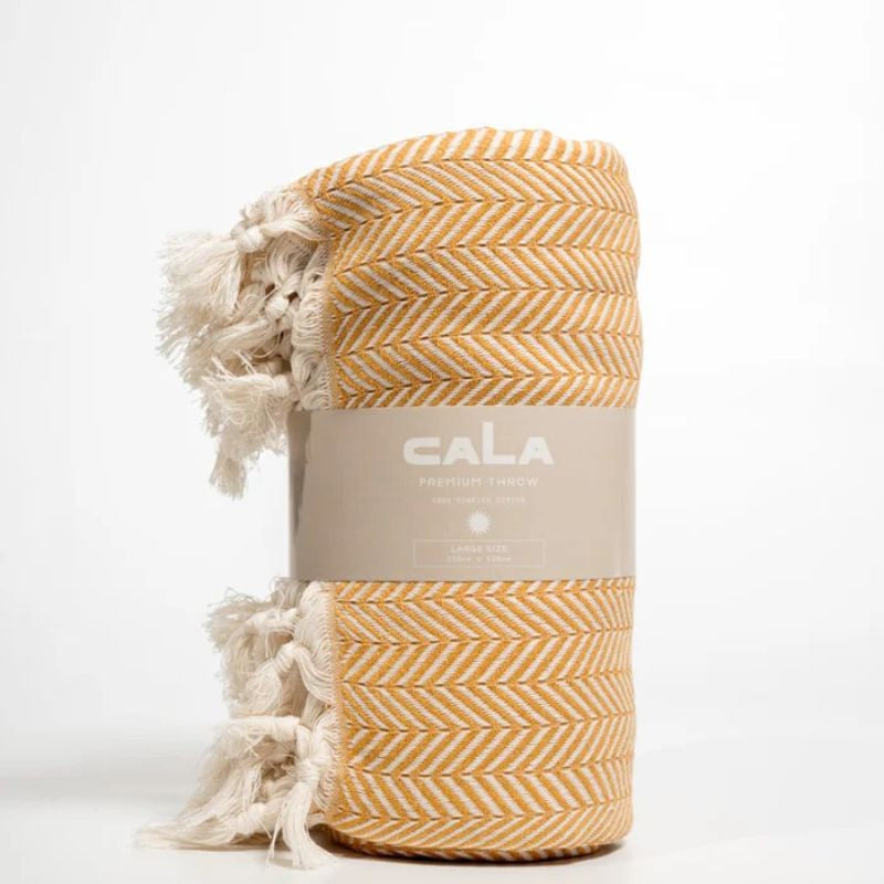 Cala Beach Essentials | Premium Throw Large Size - Mustard