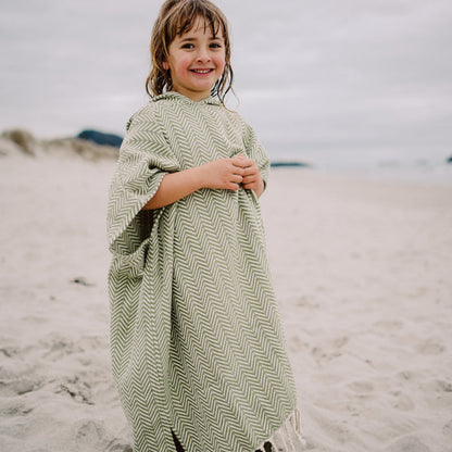 Cala Beach Essentials Kids Large Poncho Olive Green