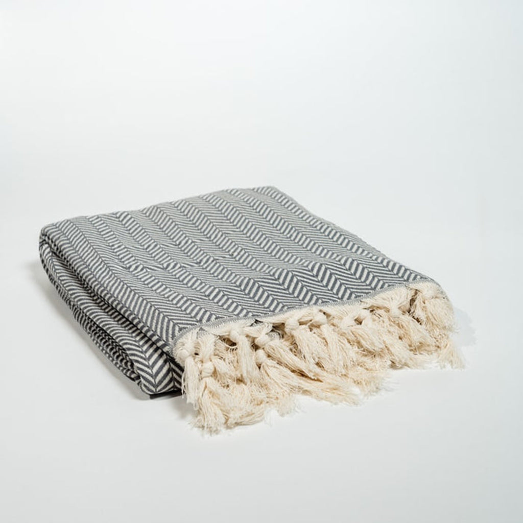 Dark grey cotton discount throw