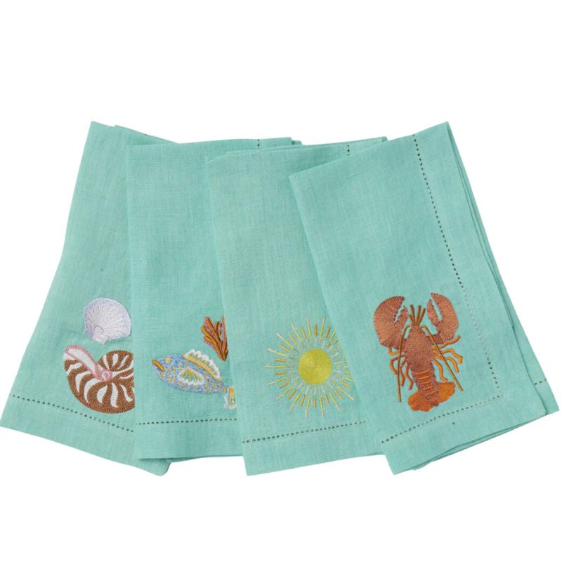Elevate your dining experience with Kip &amp; Co Capri Linen Napkins available at Cove. Made from 100% French flax, these napkins add a touch of elegance and sophistication to any table setting. Perfect for both casual and formal occasions, they offer a luxurious feel and durable quality.