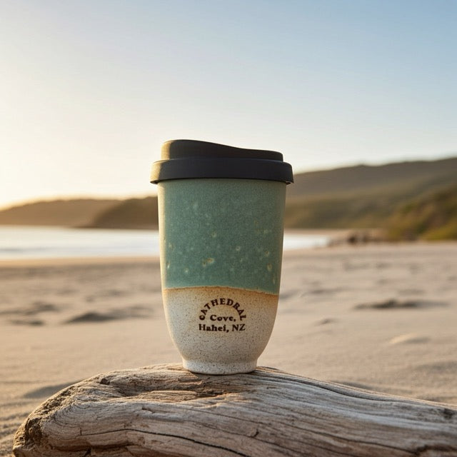 Pottery for the Planet | Cathedral Cove Large 12oz Travel Cup - Forest Moss