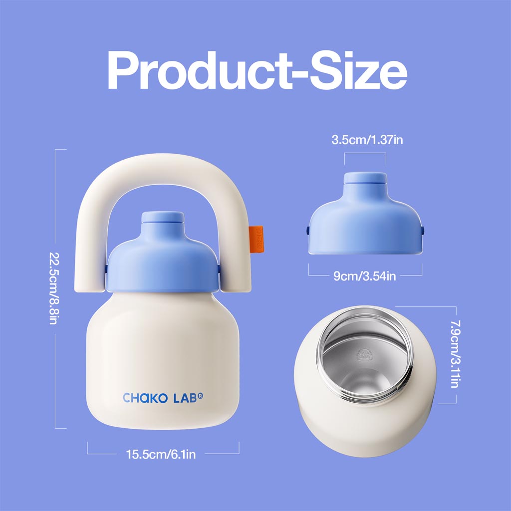 Chako Lab | Linlin Kettle Water Bottle 1L - Stainless - White