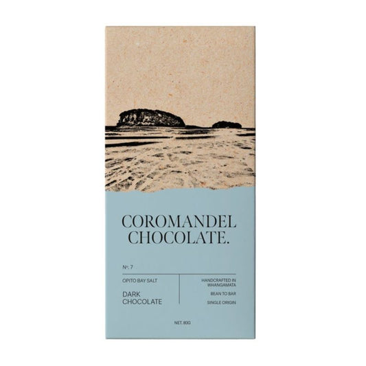 Coromandel Chocolate | 80g Dark Chocolate  72% with Opito Bay salt.