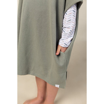 Current Tyed Waffle Beach Poncho Sage Green 6m-6y+