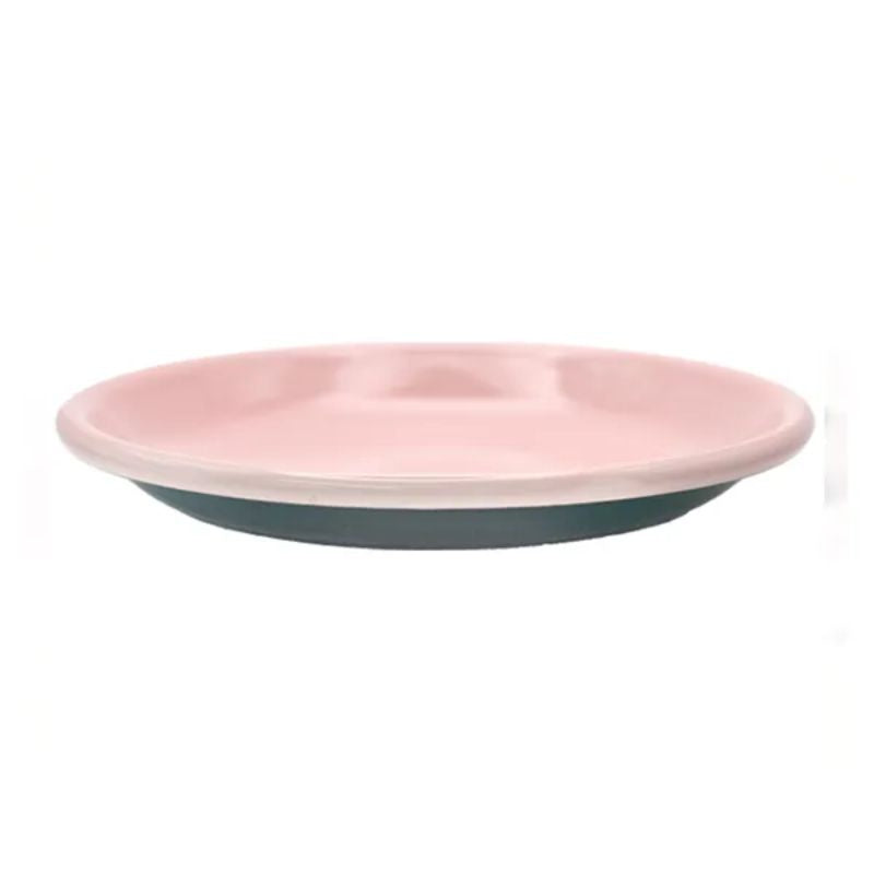 Dishy EW Service Plate 20cm - Dark Green & Pink