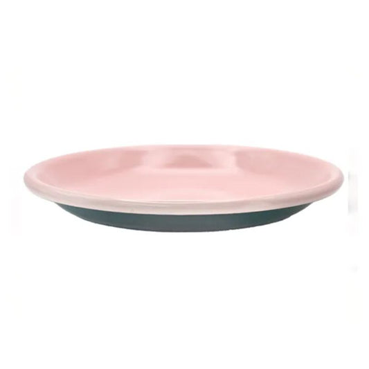 Dishy EW Service Plate 20cm - Dark Green & Pink