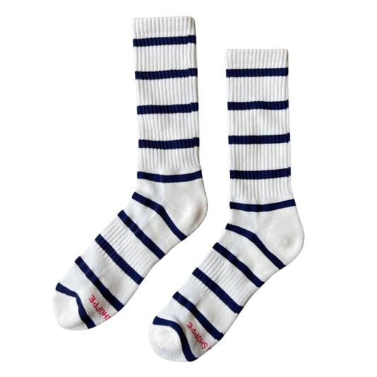 Le Bon Shoppe Extended Striped Boyfriend Socks Sailor Stripe 1 PR