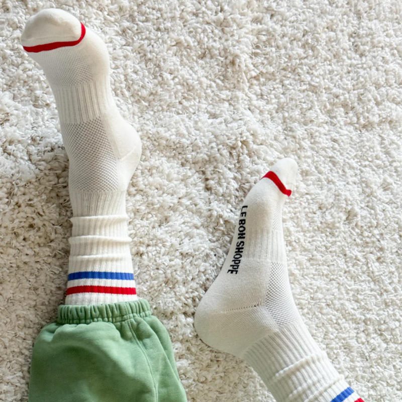 Le Bon Shoppe | Extended Boyfriend Socks Men&#39;s Size-Milk