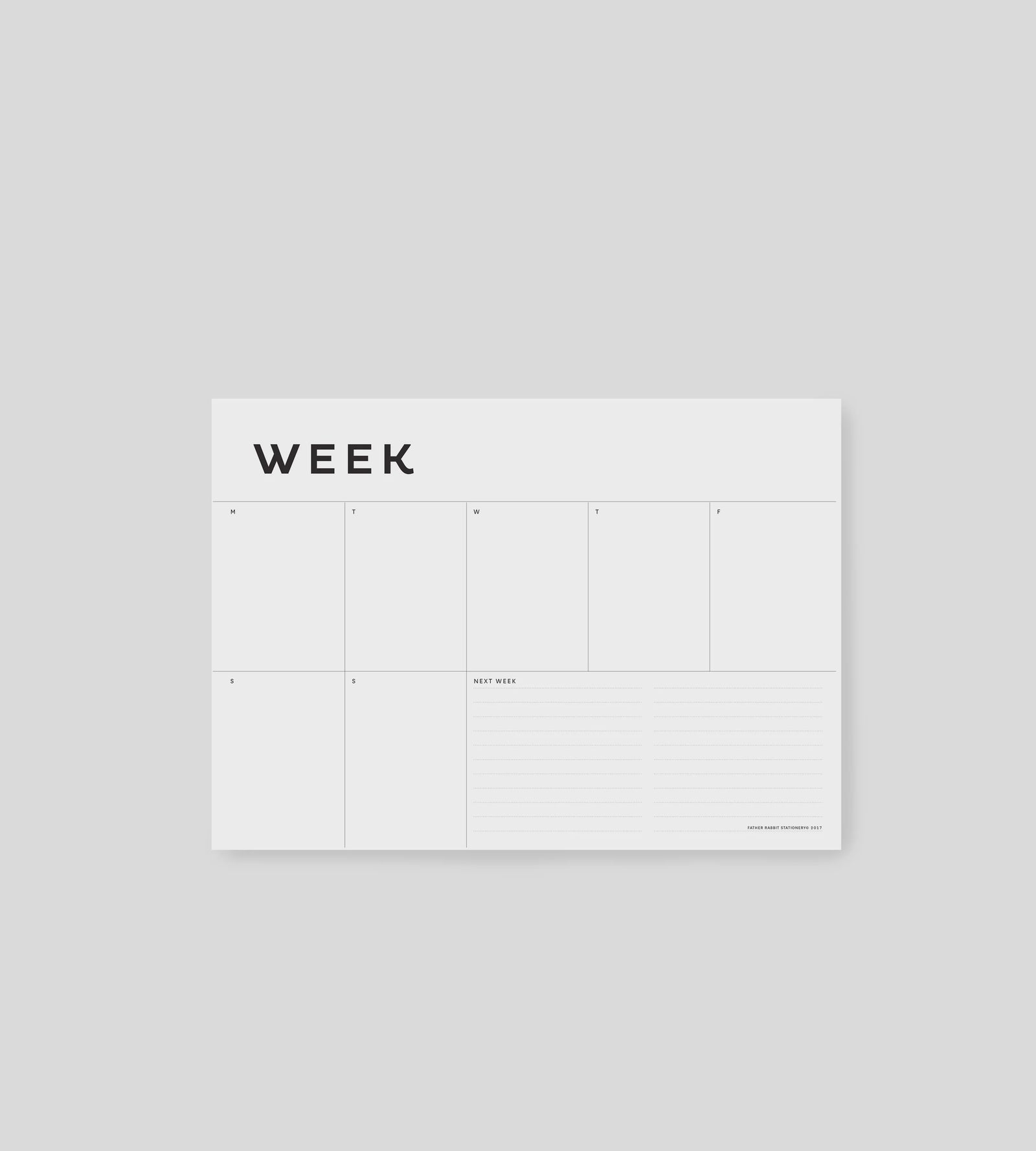 Father Rabbit Stationery | A4 Week Planner