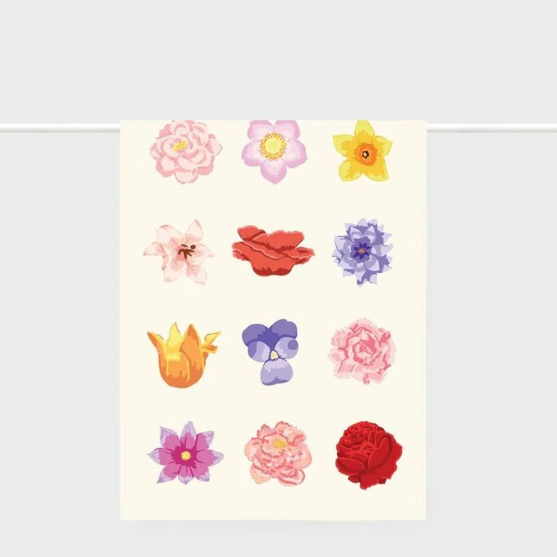 Father Rabbit | Tea Towel | Colourful Floral