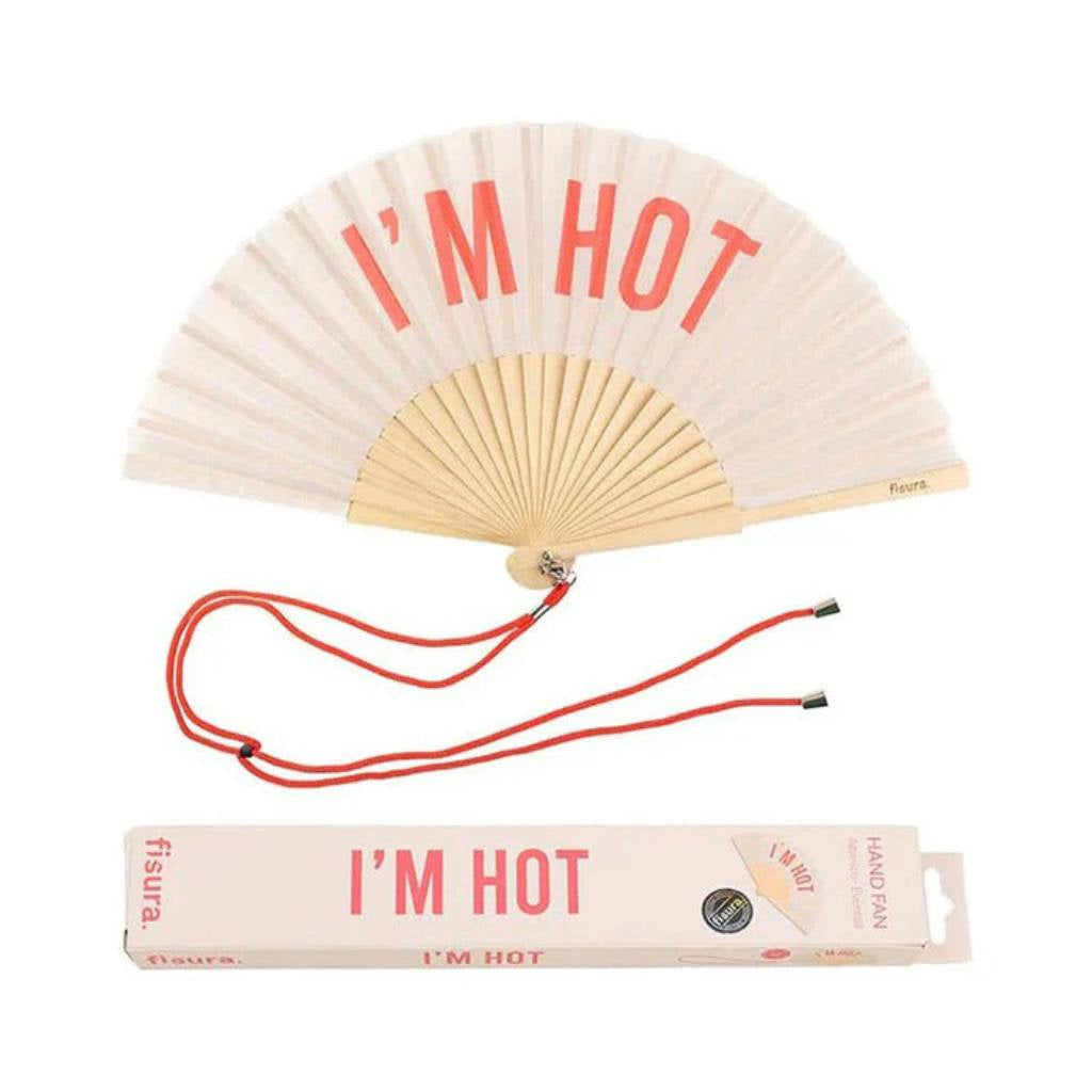 Fisura| “I'm Hot” Beige and Red Fan