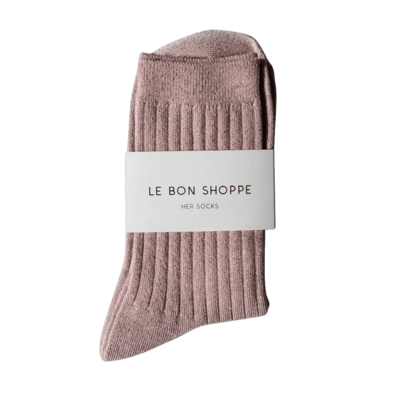 Le Bon Shoppe Her Socks Modal Lurex Rose Glitter 2 PR