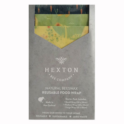 Hexton Bee Company Beeswax Reusable Food Wrap - Starter Pack