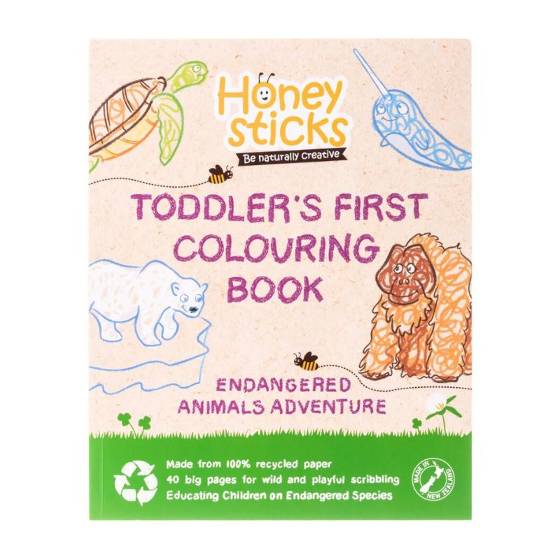 Honeysticks Toddlers First Colouring Book - An Endangered Animals Adventure