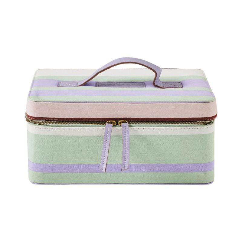 The image likely showcases the Kip & Co Island Delight Toiletry Case, featuring a stylish and vibrant design. The case is probably made from durable materials, perfect for organizing toiletries.