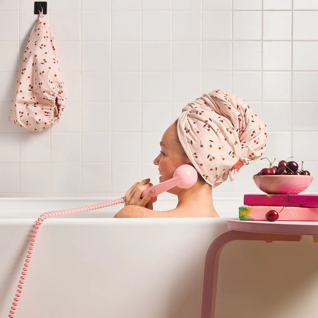 KITSCH | XL Hair Towel Wrap - Cherry Print