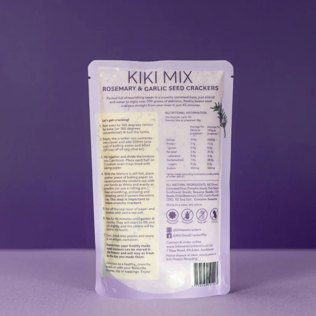 Kiki Seed Cracker Mixes Rosemary & Garlic