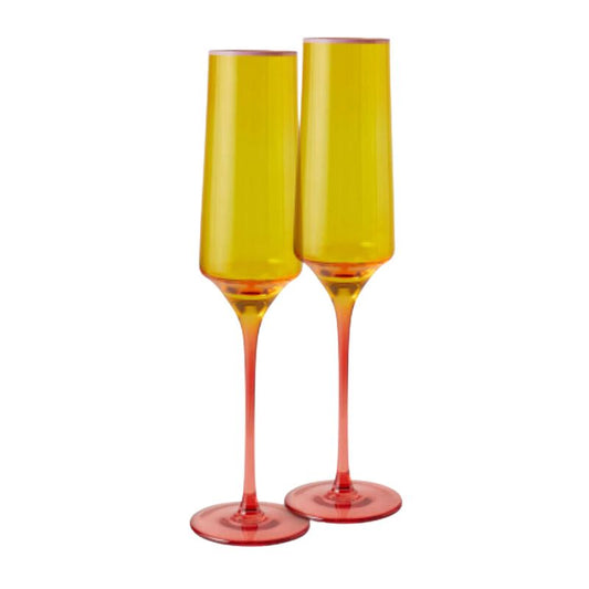 Kip & Co  | Tropical Punch Champagne Glass 2P Set