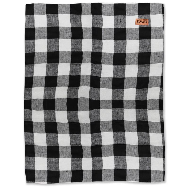 Kip & Co  | Black & White Gingham Linen Tea Towel