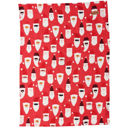 Kip & Co | HoHoHo Red Linen Tea Towel