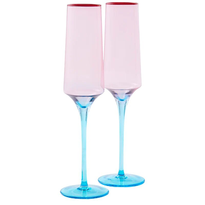 Kip & Co  | Rose With A Twist Champagne Glass 2P