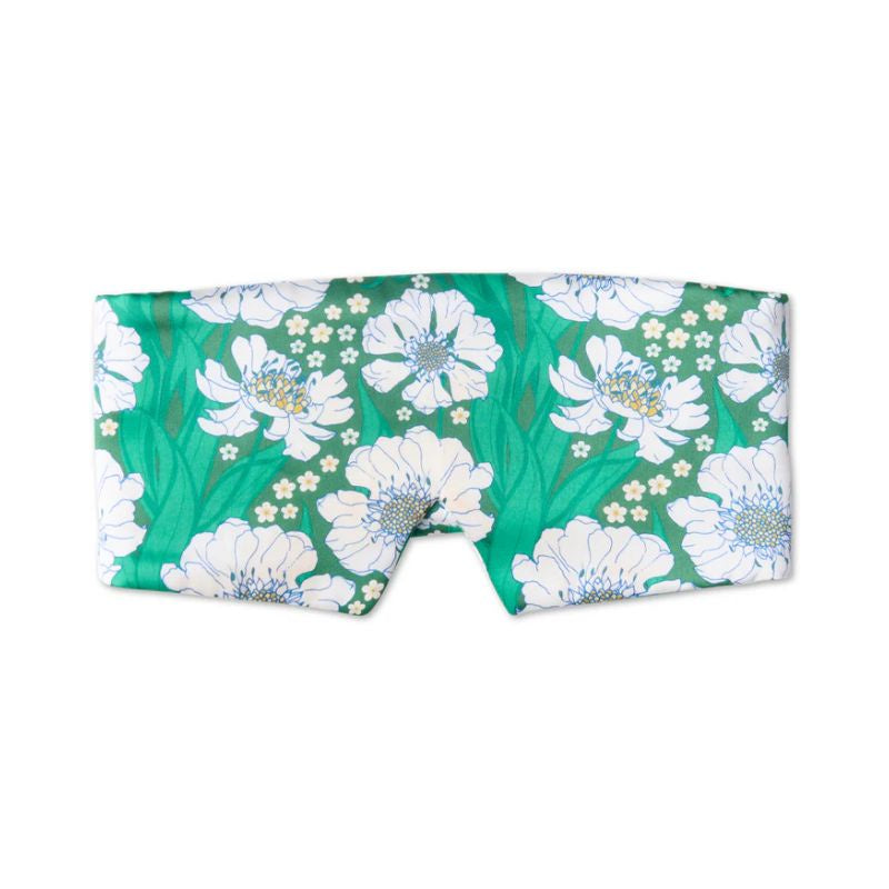 Kip & Co | Tumbling Flowers Green Block Out Silk Eye Mask