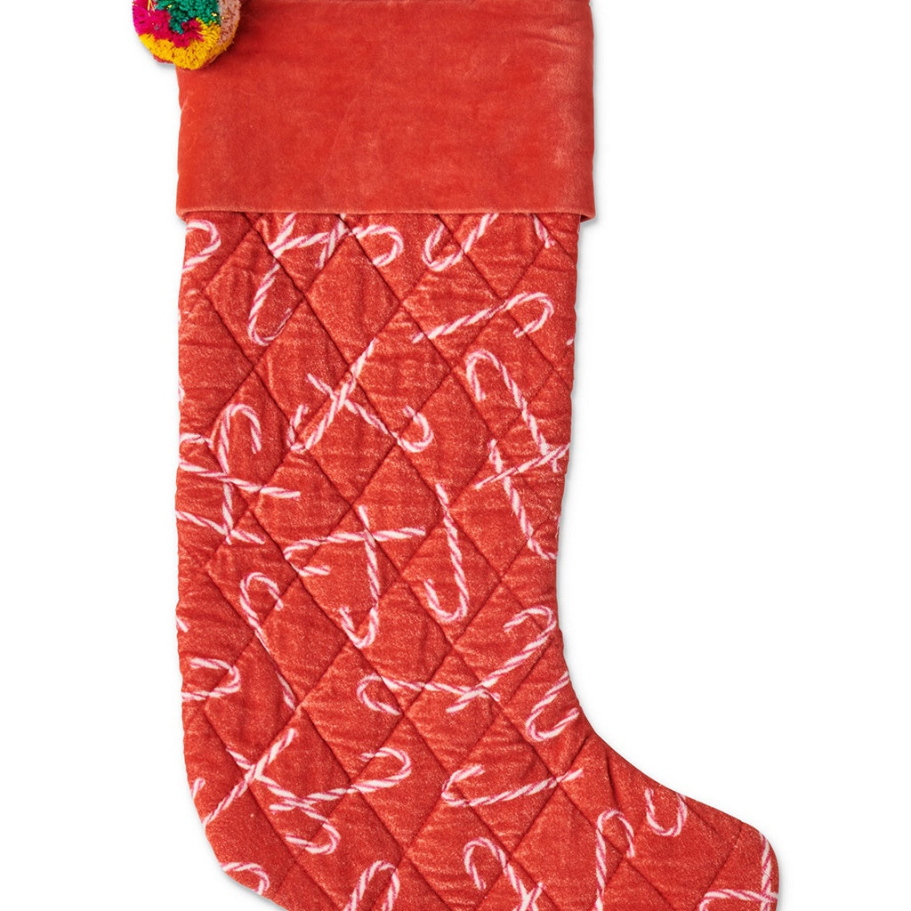 Kip & Co Candy Cane Red Velvet Stocking