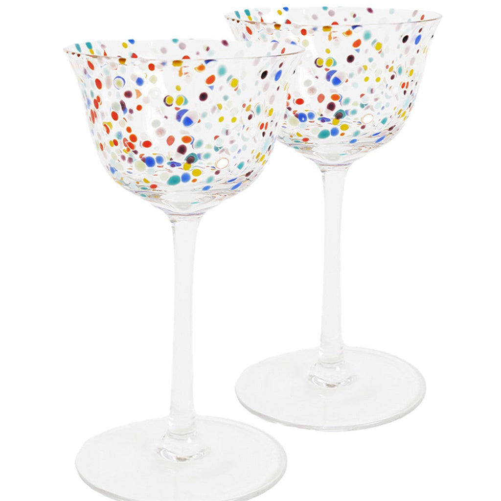 Kip & Co  | Party Speckle Coupe Glass 2P Set