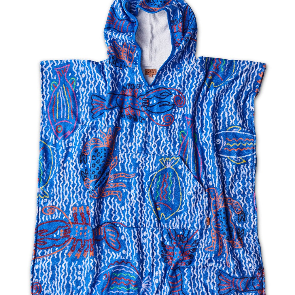 Kip & Co The Deep Blue Kids Terry Poncho Large