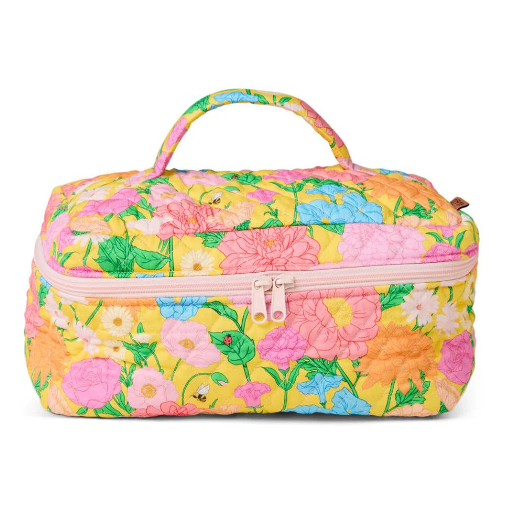 Kip & Co | Follow The Sun Yellow Quilted Cotton Toiletry Case