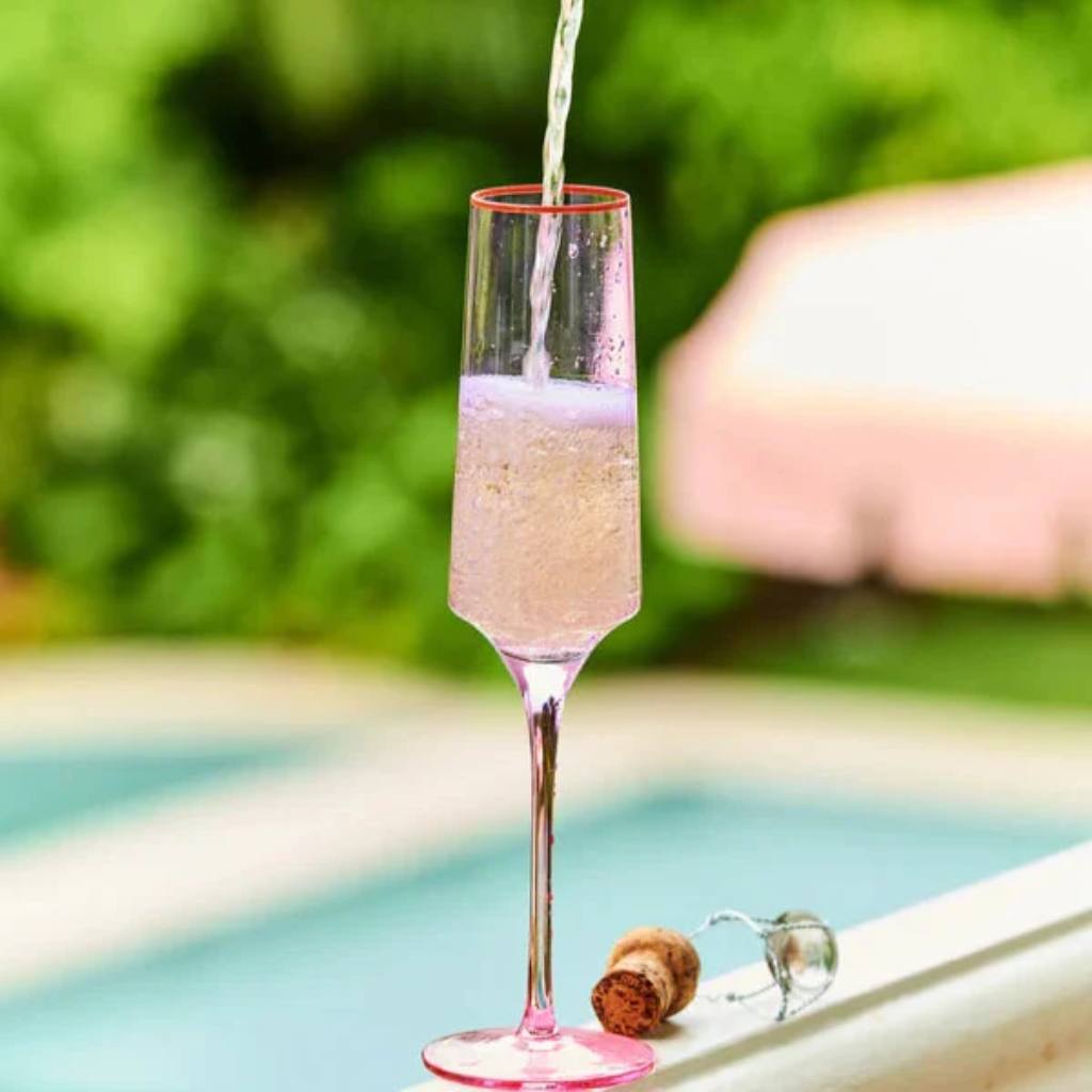 Kip & Co  | Lilac Colour Block Champagne Glass 2P Set