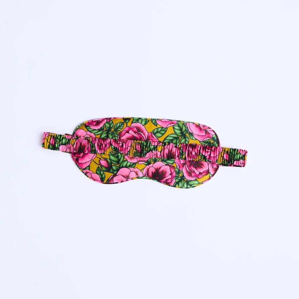 Kip & Co | Golden Peony Silk Eye Mask