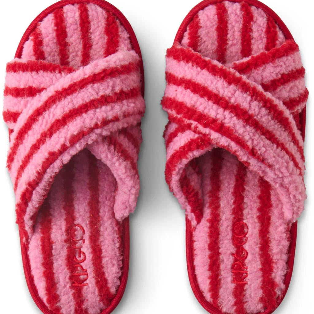Kip & Co | Candy Stripe Sherpa Adult Slippers