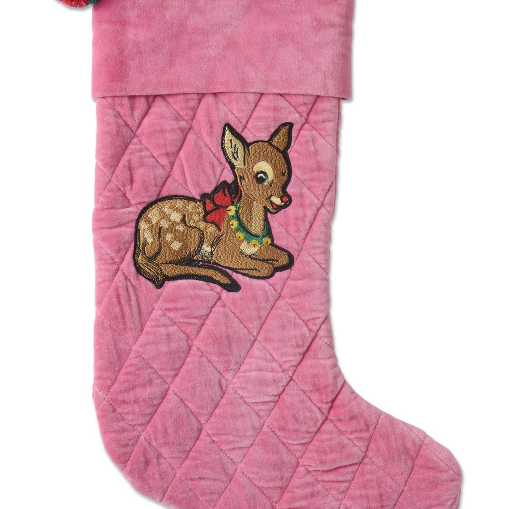 Kip & Co | Rudolph Embroidered Velvet Stocking