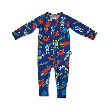 Kip & Co Outer Space Organic Long Sleeve Zip Romper