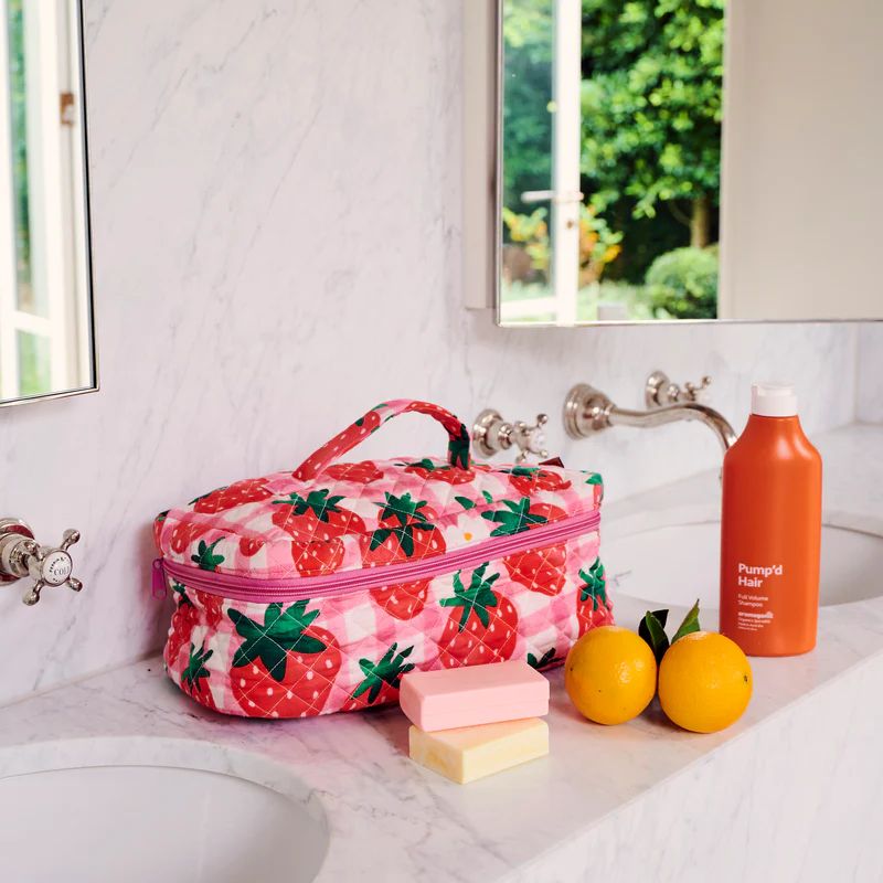 Kip & Co | Strawberry Jam Quilted Cotton Toiletry Case
