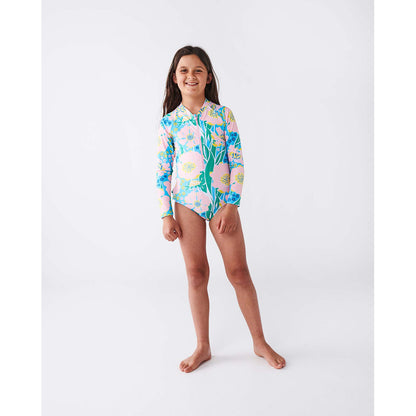 Kip & Co Tumbling Flowers Long Sleeve Bathers