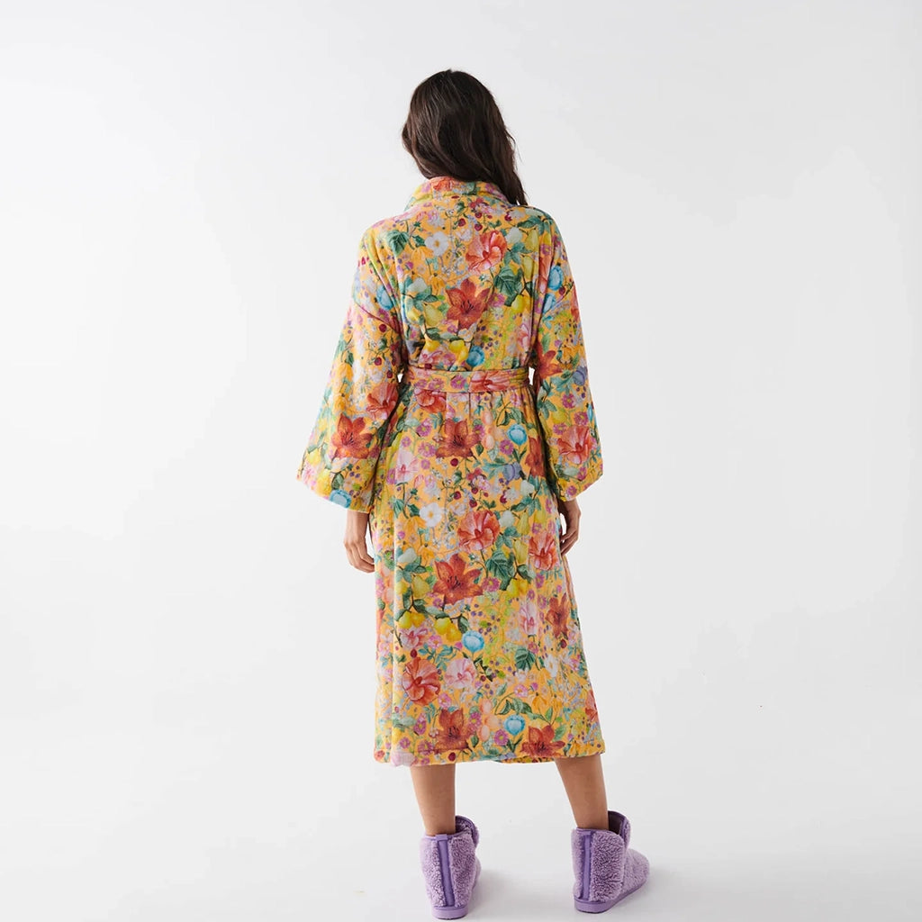 Kip & Co | Abundance Marigold Printed Terry Bath Robe