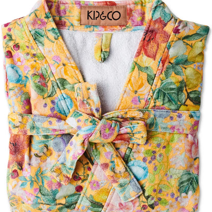 Kip & Co | Abundance Marigold Printed Terry Bath Robe