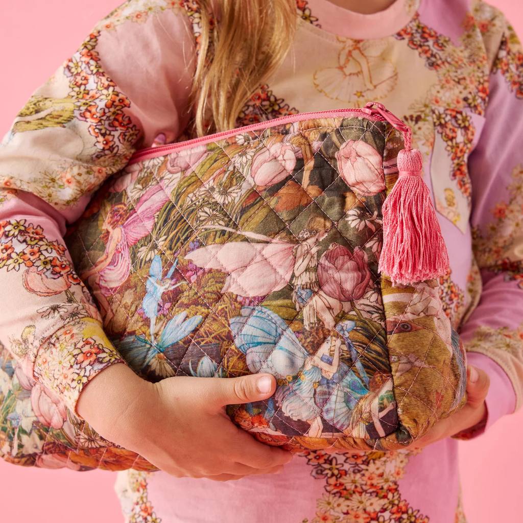 Kip&Co x Fairyland Fairy Garden Quilted Cotton Toiletry  Purse